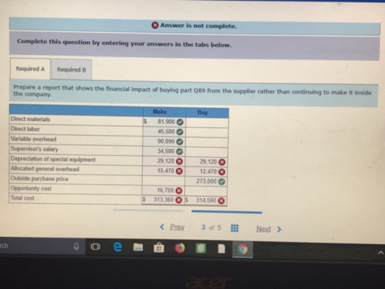 3 Answer is not complete. Complete this question by entering your answers in the tabs below Required A Required B Prepare a r