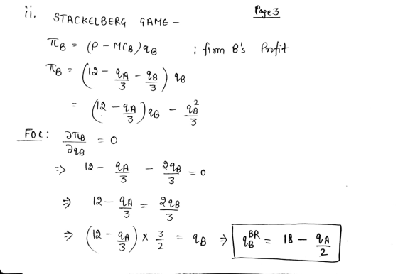 Pape 3 i. STACKELBERG GAME - : fim 8s Pofit Пe- (P - мСв)чв - MCВ)я8 :). 12-2n)0 12-2A - 28 LA FOc: 298 LA 12 - २१8 12- 2A 3