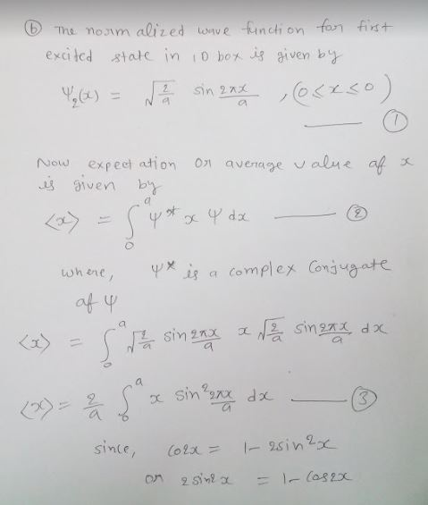 excited stale in 1o bor is aiven by New expeet ation n aveage alue a svemby wh ene pxíg a complex Cong ugete , since, cota l-