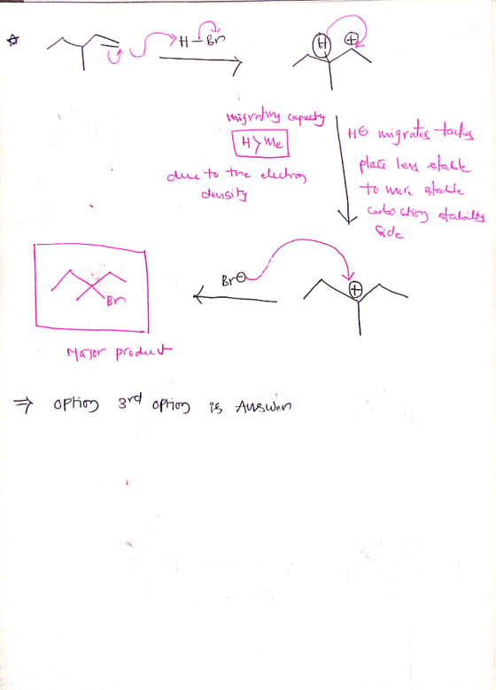 Her qe migrating capactyl Ho migrates tacks Hy me place ley stable due to the election . density to were stalde Carbocation s