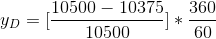YD = 10500 – 10375, 360 10500 * 60