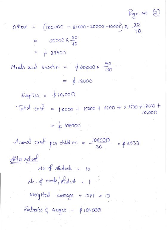 40 Page No ③ Othemes = (100,000 - 20000 - 20000 -10009) = 50000 x 40 = $ 37500 Meals and snacks = $20000 x 800 = $18000 Suppl
