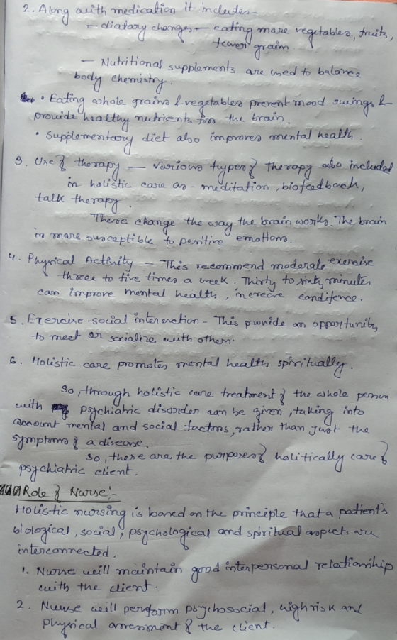 2. Along auth medication it includes - dialary changesa eating mare regetables, fruits, temor graim. - Nutritional supplement