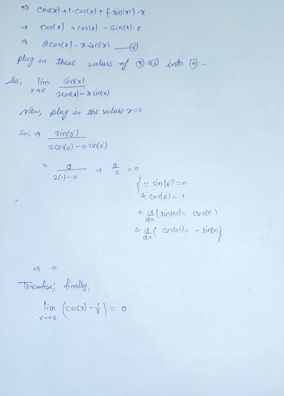 - Coslal +l.cos(x) + f sinon). De cos(x) +cos(a) - sin(a). x I cos(x)-a sinlal plug in these values of 46 into (4): - so; lim
