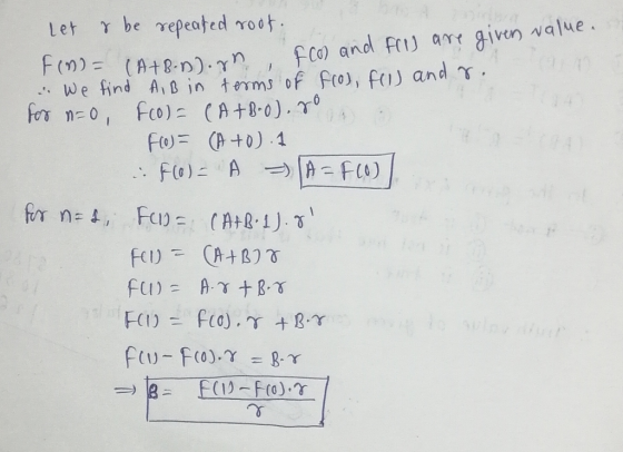 Fcon and foll are given value. frog, fill andre let us be repeated root. , 2) = (A+B.D).gn i. We find AB in terms of for n=0,