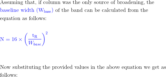 Assuming that, if column was the only source of broadening, the baseline width (Wbase) of the band can be calculated from the