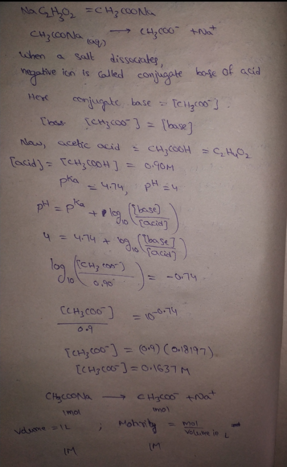 Na GHO =CH₂COona CH₃COona - CH₃COO- that when a salt dissociates, negative ion is called conjugate base of acid Here conjugat