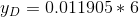 yp = 0.011905 * 6