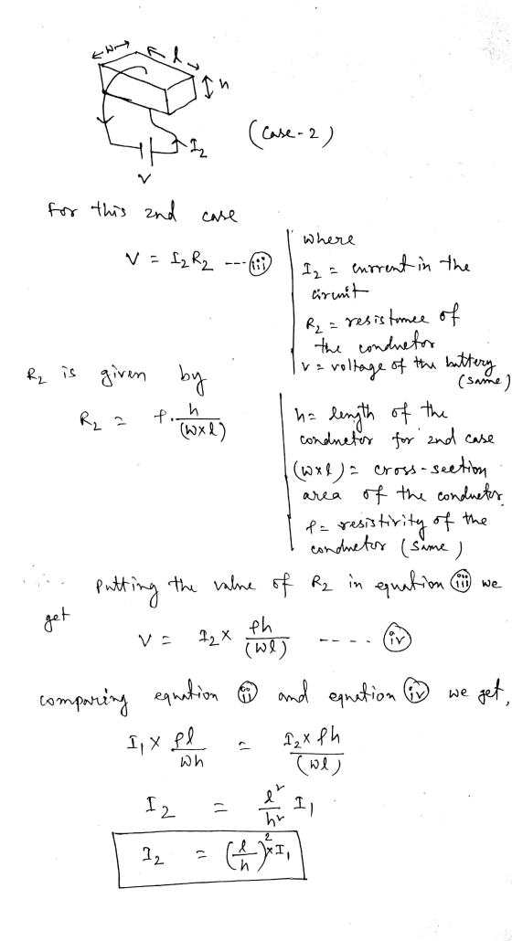 Lady two (Case-2) for this and case where V = [2 R2 R₂ is h R₂2 Pi I a enrre rent in the ciremit R₂ = resistance of the condu