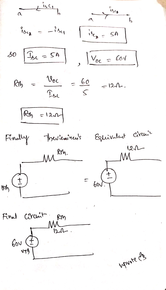 Cisco را easca Lisu izen SA so Ise SA I voc Gov Voc Rih 60 5 - 12. Isc Rith = 120 Findly The vieminens Equivalent circuit 12