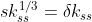 sk_{ss}^{1/3}=\delta k_{ss}