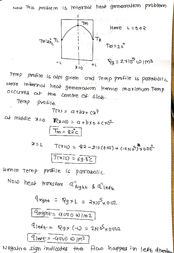 Now This problem is internal heat generator problemas im Here L=0.03 T028. TL To=20° Pg = 2x185 w1m3 120 Temp poofile is also