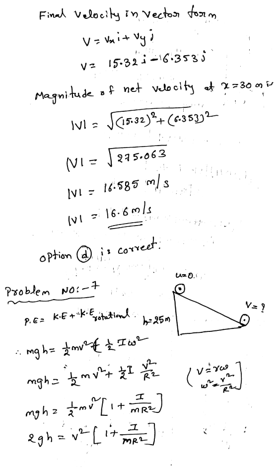 1 Final velocity in vector form V = Vnit vyi vz 15-32; -16.353j Magnitude of net velocity of net velocity et 2230 min - lvl =