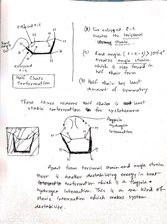 W WWWASSA eclipsed e-c bord A angle 120 I H (1) Tho eclipped C-C Creates the torsional Sorment strain . (2) Bond angle (e-c-e