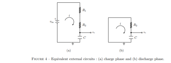 wwww (b) FIGURE 4 - Equivalent external circuits : (a) charge phase and (b) discharge phase.