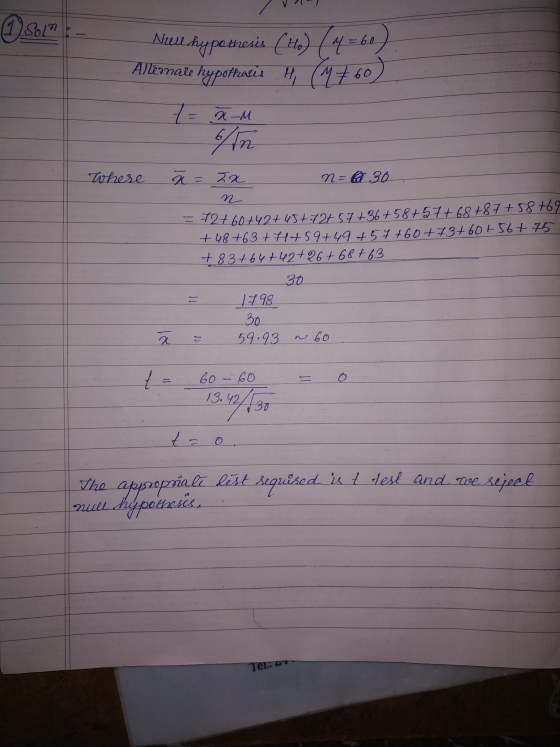Allemale hypothasis Nell drypothesia (He) (4=60) H, (1760) 1= a - 6/in Where x= 2x N = @ 30 n = 12+60+42+45+72+57 +36+58+57 +