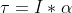 \tau =I*\alpha