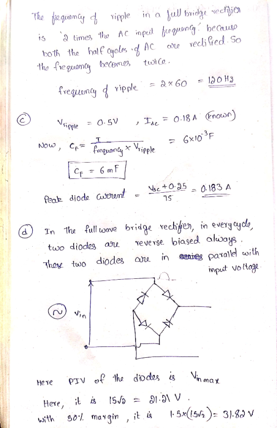 ,guang. beat up cite Yedi Ged. So time, lho AC n pul both the harcyol,s,Ъ Ac Tipple =0.5V -3 Now, C * ripe Peak diode Gadtro