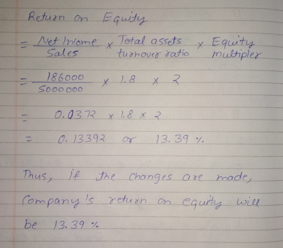 Return on Equity - Net Income & Total assets Sales - turnover ratio & Equity multipler 186000 SO00000 x 1.8 x ? 0.0372 x 1.8