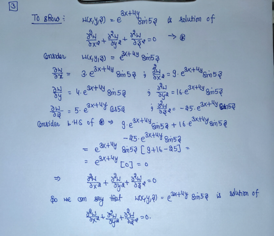 To show : Wx, 4, 8) = 3x +44 Somb is solution of consider wx, y, 3) = 3x + 4y SM53 en ny 3. edxtul an bei . caktueller 58 . e