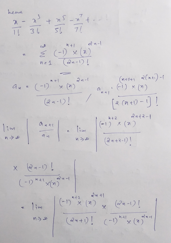 heme a 2 + n-nt .. 5! 71 I ! 3 b ht 2n-1 (-1) X (2) (2n-1)! na1 ntl anal (helt 2(nt.) (1) x^2 an 2 (-1) () 2 anal (2n-1)! [2