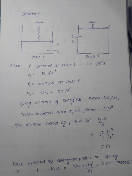 Solutions Www State 1 state 2 Given, P = pressure at state 1. = 14.7 psia - 15 ft² Po= pressure at state 2 V = 2V, = 30 ft? S