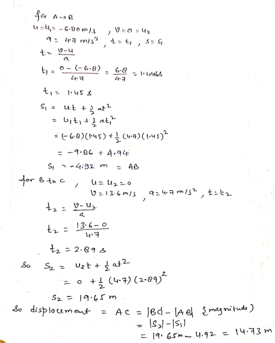 for AB 1154, -6.80ms 9:491 mis? t> 0-4 , V-0 = 42 tnt, , SES; tj = 0 - (-68) od 4465 Lp tra luss Si = lt + at? = litit. I at