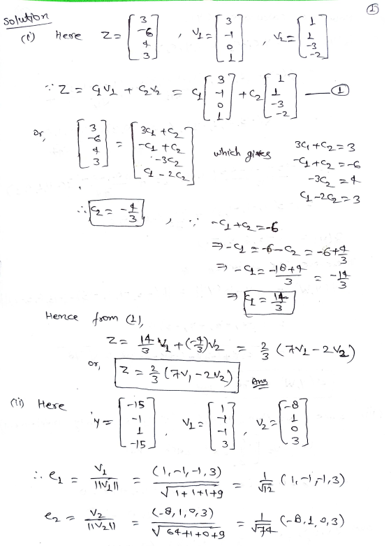 3 I solution (0) 3 -6 Here Z? = 14 -3 3 3 2 = gu tala = I q +₂ ㅗ -3 -2 3 = yam 34 to -ą ta .-3c2 9-2₂ which gires 34+C2=3 -G