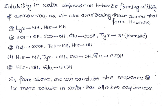 INH Solubility in water depends on H-bonds forming ability of amino acids, 50, we are considering those atomes that form. H-b