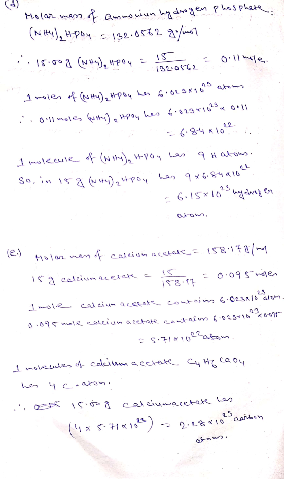 Molar man of ammonium hydrogen phosphere (AHY), Hpoy = 132.0562 g/inoy i. 15.000 (NH4), Hpoy en - 0ll mole. . 1320572 i mole