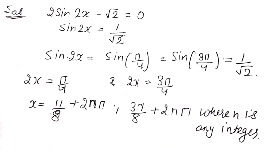 Sol 2 Sin 2x (2=0 sin 2x = 1 LIS Sin.dx = sin(t) = sin( en ) = ta 2 . 2 20 R 2017 300 더 x= nt tana 361 +2nrl where his any 1