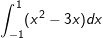 \small \int _{-1}^1(x^2-3x)dx