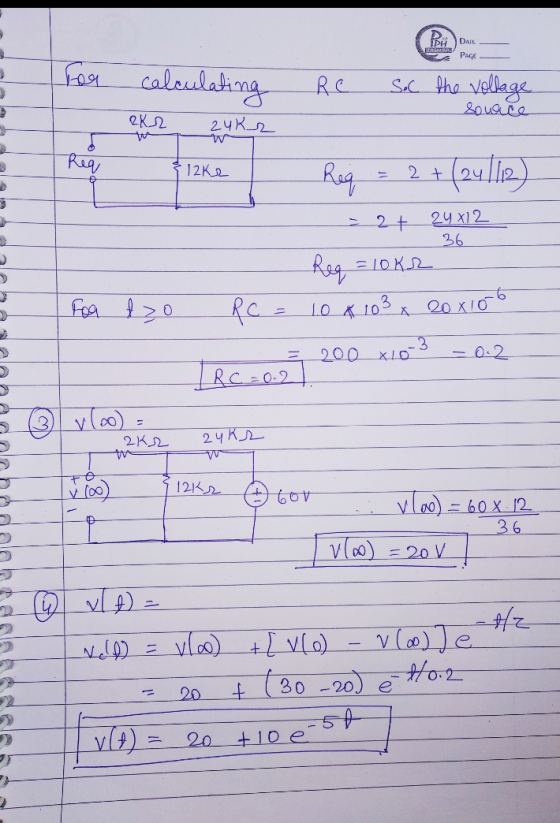 BU DATE பகப்பு PAGE For calculating Re Sec the vollage Souare RX2 24K 2 W Req & 12ke Req = 2 + (24/12) = 2t 24X12 36 = 10KR R
