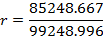 r = 85248.667 99248.996