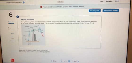 Help Save & Exit Submit Chapter 01 Homework 1-2 You received no credit for this question in the previous attempt. Check my wo