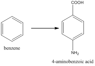 COOH benzene NH2 4-aminobenzoic acid