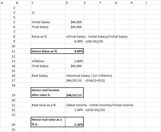 4 Initial Sala Final Sala $44,000 $45,800 Raise as % (Final Salary - Initial Salary)/Initial Salary 4.09% -(D&DS/D5 10 Hence