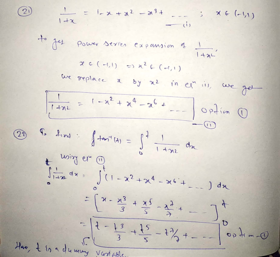 Elox + x2 – 213+ --- ; X6 (411) Itx to jes Power series expansion of I Ital HC (-1,1) =) *? E (alill replace a by a? in es i