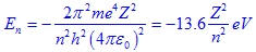 energy of bohr's orbit
