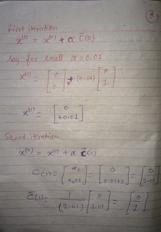 first iteration 200 zelo + a C(O) say for small a = 0.01 o it (0.4) 1 061) +0.61 Second iteration xle) Dell + ac) C(1) - Loom