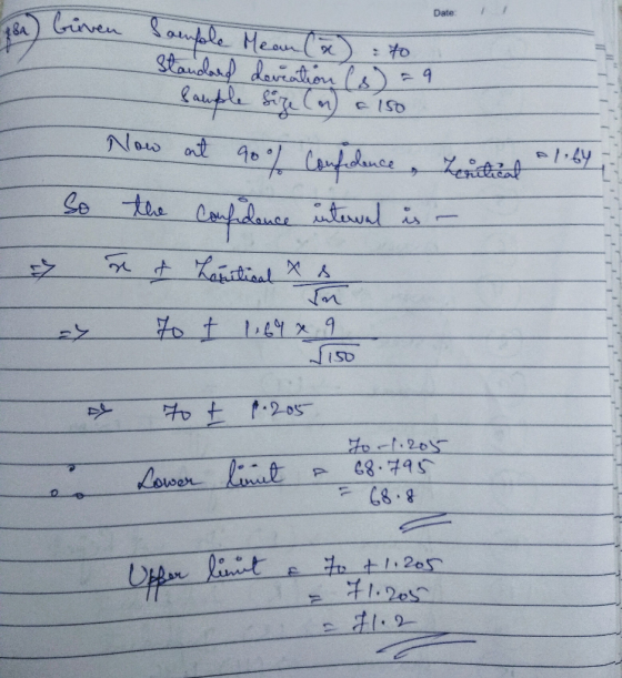 Girven oule Meanx to Staudarp deviatho luple T Date Se toe pidance intenl in to t .205 o20 68.795 Lower linat 7 t205 Oifer li