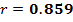 r= 0.859