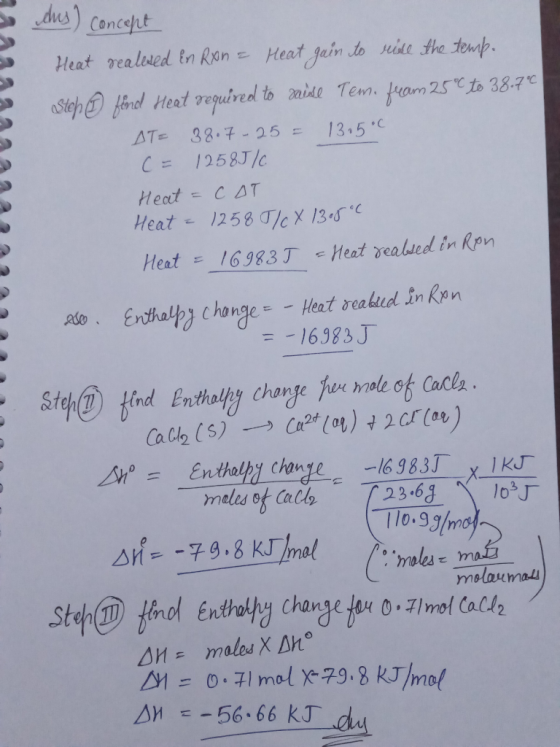 dus) concept 222222222 Heat realoved in Ron = Heat gain to ride the temp. Steh o find Heat required to sail Tem. fuam 25 to