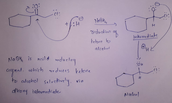10. 1b34, tl:H H reduction ठ intermediate ketone to alcohol HL ои Nabua is mild reducing agent, which reduces ketone to calco