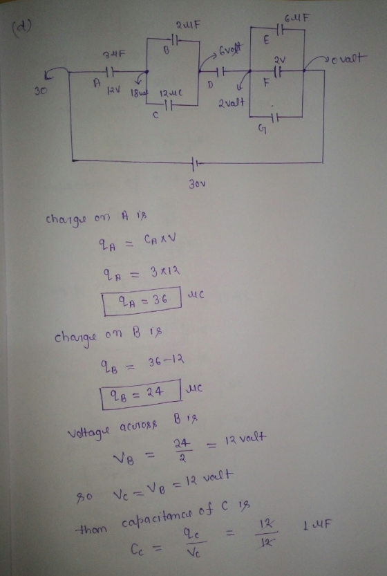 QlF 30 3ον 2p= 3x13 change on B = 36-13 thon capa citam cwofc 12 1 uF