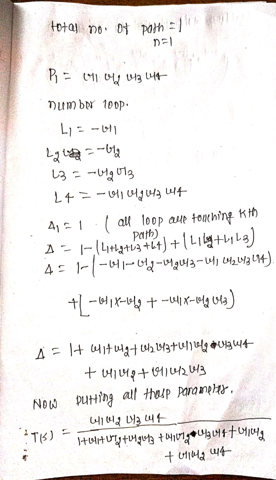total no. of path all 계 드 에엠 M3내아 number 100p. LI - 녕 L3 = -bg utz 24.-에0893 44 - L 41=1 ( all 10op cele touching Kth Path) 1