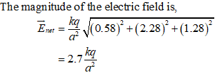 The magnitude of the electric field is, 制(058/-(2.28/-(128) kq net kq -2.7