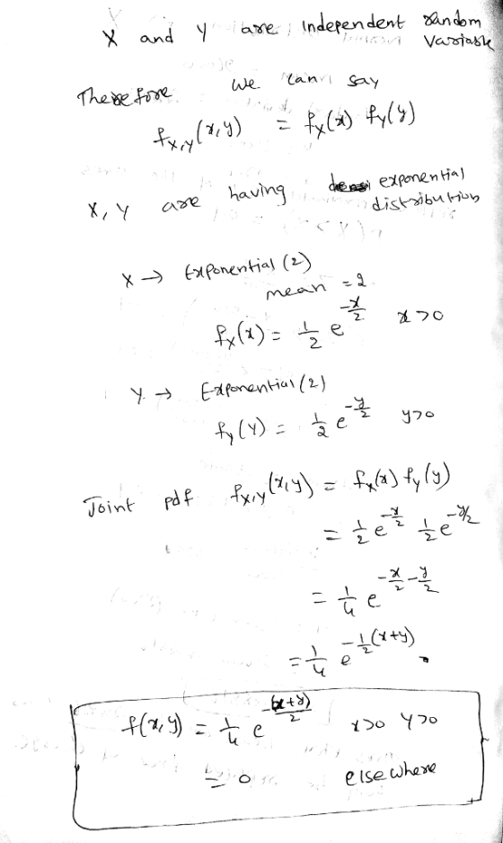X and ae Inderendert tintom we. tan y X, Y ase having ase havnsi exenti) mean e lse whexe