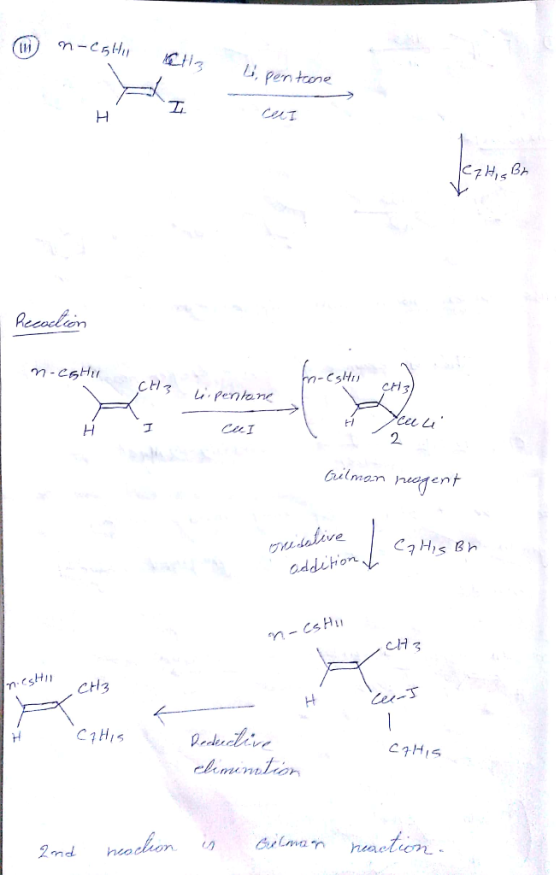 n-csHI Pen teone H cenT BA Accoclin m-C6H m-csH CH3 CH3 .pentane CuI 2 Gailman neagent oeidalive oddition C7HIsBh n CsH CH 3