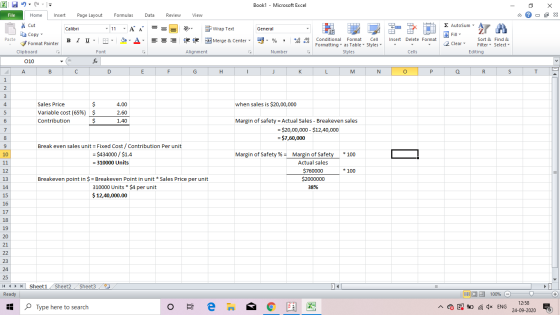 XI - Book1 - Microsoft Excel File Home Insert Page Layout Formulas Data Review View O x AutoSum - Calibri 11 - A Wrap Text Ge